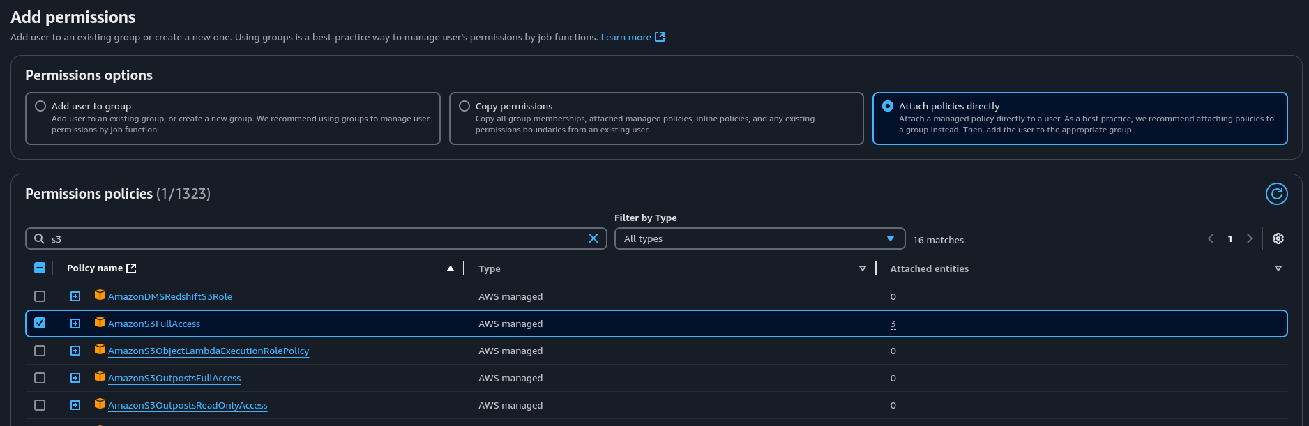 s3 full access permission