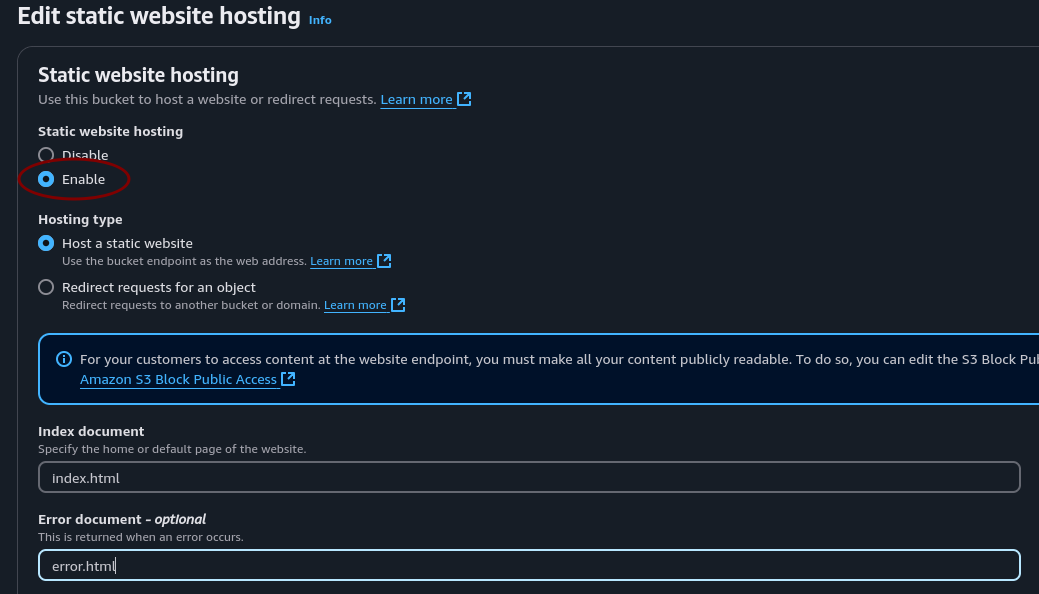 static website hosting